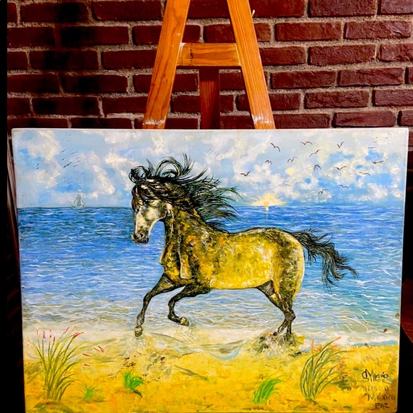 Pintura de caballo al oleo